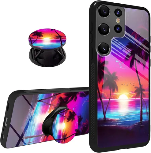 Miniatura 18 de Funda para Samsung Galaxy S22 Ultra Phone Grip con soporte expandible Soporte Soporte Kickstand, TPU suave a prueba de golpes Anti-arañazos Tapa