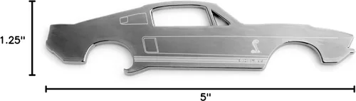 Miniatura 2 de Shelby Cobra Snake 1967 Ford Shelby GT500 Abrebotellas Meaures 5 x 1.25 pulgadas Hecho de níquel sólido Grabado con láser Doble cara