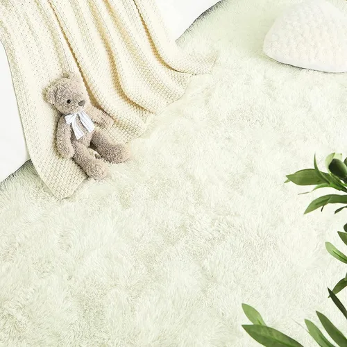 Miniatura 5 de ZZenSmot Alfombra ovalada y esponjosa, alfombra de noche de felpa suave, color liso, para dormitorio, sala de estar, color rosa, 63 x 24 pulgadas
