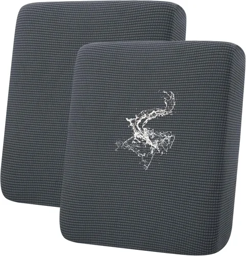 Miniatura 110 de hyha Fundas impermeables para cojines de sofá para mascotas, funda antideslizante para asiento de sofá para perros lavable, tela de jacquard Gris