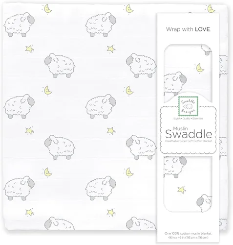 Miniatura 19 de SwaddleDesigns Manta de Arrullo de Muselina de Algodón, Manta de Recepción para Bebés Niños y Niñas, Mejor Regalo de Registro, 46x46 pulgadas