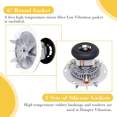 Miniatura 7 de Soplador de combustión de escape 812-4400 de repuesto para estufas e insertos de pellets Quadrafire/Quadra-Fire y Santa Fe y Contour