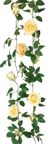 Miniatura 9 de SHACOS - Guirnaldas de rosas artificiales para colgar con hojas y flores para uso en el hogar, bodas, fiestas