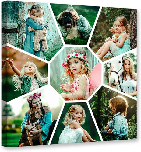 Miniatura 12 de DOARTDO 6 fotos de collage de fotos en lienzo, impresiones en lienzo personalizadas con tu familia, amigos y mascotas, marco de decoración de pared