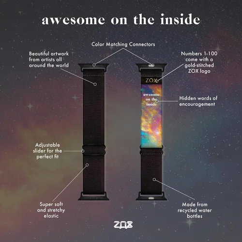 Miniatura 2 de ZOX Correa para Apple Watch, banda elástica con afirmaciones motivacionales y hermosas obras de arte, regalos para hombres, mujeres y niños