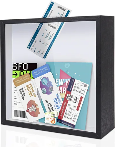 Miniatura 11 de ZEEYUAN Caja de archivo de aventura de viaje de 12 x 12 pulgadas, regalo para papá, regalo de esposa, hija e hijo, caja de sombra de memoria