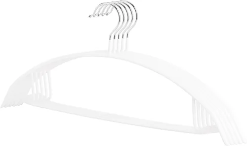 Miniatura 14 de Juego de 5/10 perchas de metal con revestimiento de goma antideslizante, sin golpes, resistentes para suéteres, camisas, abrigos, vestidos o trajes