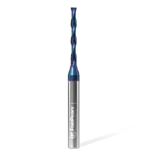 FivePears Broca de compresión en espiral de compresión con corte de 3 flautas y vástago de 1/4 pulgadas con recubrimiento de vida extrema, diámetro