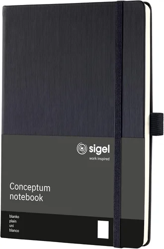 Miniatura 14 de Sigel Cuaderno CO120 CONCEPTUM®, negro, Tapa dura, liso con hoja guía rayada, aprox. A5, con numerosas características