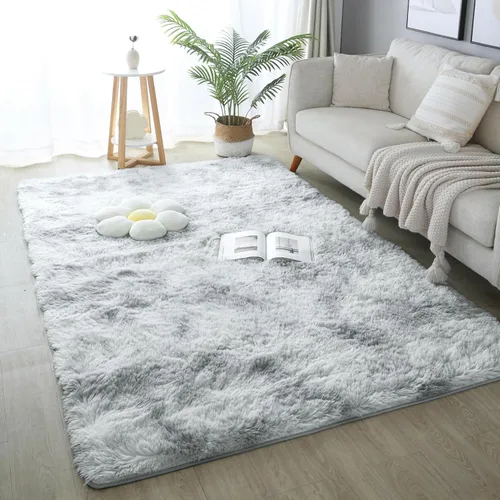 Miniatura 22 de KCHOWUA Alfombras Esponjosas y Peludas de Unicornio para Dormitorio de Niñas, 3x5 pies Lavable Antideslizante Alfombra de Área Shag Peluda para Sala