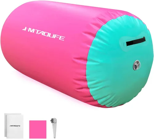 Miniatura 9 de Gymnastics Air Roller Air Barrel, Inflatable Tumble Roller Mat, Air Roller Gymnastics Barrel Kids Back Somersault Backbend Trainer for Yoga Training
