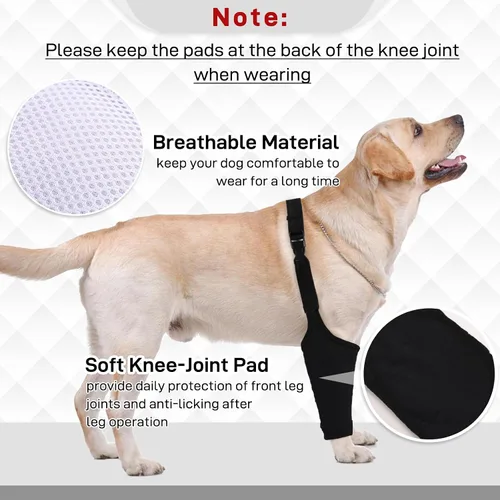Miniatura 3 de Traje de recuperación para perros para piernas delanteras, mangas de recuperación para perros después de una cirugía con banda elástica, coderas