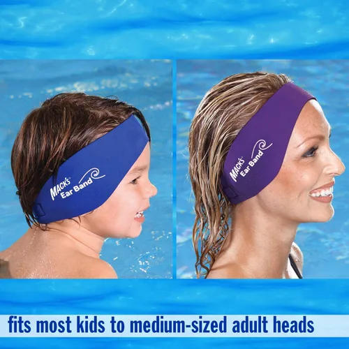 Miniatura 4 de Mack's Diadema de natación – La mejor diadema de nadador – Recomendado por médicos para mantener el agua fuera y mantener los tapones en los oídos