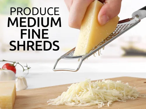 Miniatura 7 de Zulay Kitchen Rallador profesional de queso de acero inoxidable – Rallador de limón de metal duradero a prueba de óxido con mango – Rallador plano