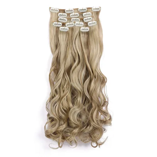 Miniatura 17 de OneDor® Extensiones de cabello sintético rizado de 20 pulgadas, 7 unidades, 4.53 oz (#99J rojo vino)