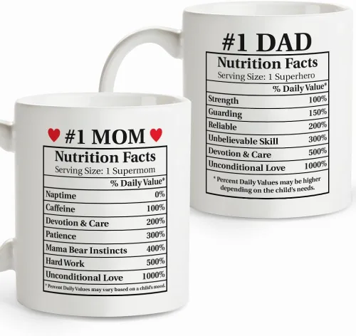 Fatbaby Tazas de café para papá y mamá, regalos del día del padre para mamá y papá, regalo de San Valentín, Navidad, baby shower, para nuevos