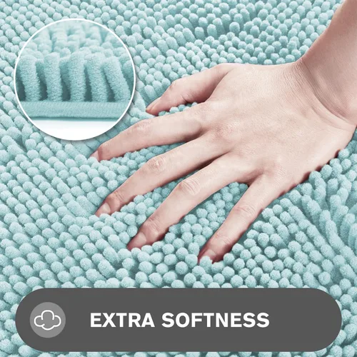 Miniatura 3 de Alfombra de baño pequeña de 12 x 18 pulgadas, lavable y absorbente, antideslizante, alfombra de baño de felpilla gruesa y suave para baño, ducha