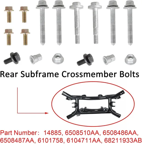 Miniatura 3 de Kit de pernos para subchasis transversal trasero compatible con Jeep Compass Patriot Dodge Caliber 2007-2017 Reemplazo 68211932AB