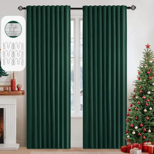 Miniatura 112 de MIULEE Cortinas opacas con pestaña trasera de 63 pulgadas de largo, juego de 2 paneles para sala de estar, dormitorio, privacidad, bolsillo