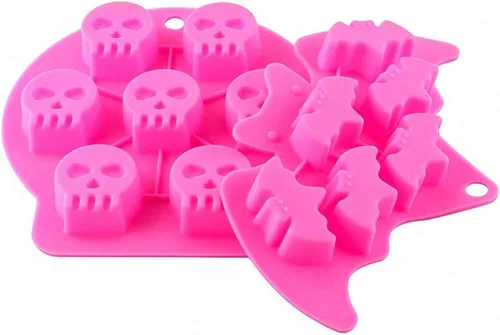 Miniatura 6 de MoldFun Bandeja de molde de silicona con forma de murciélago de calavera de Halloween, murciélago, fantasma, para chocolate, caramelos, gomitas