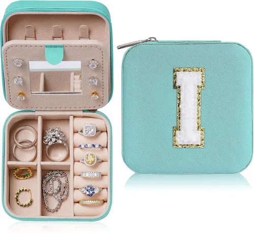 Organizador de joyas de viaje para mujer, organizador de joyas de viaje, organizador de collares, aretes, organizador de anillos, organizador de