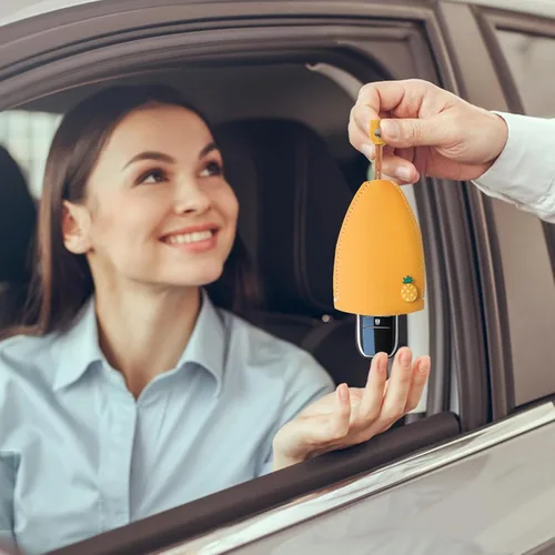 Miniatura 5 de Lindo 4PCS Estuche de llave de coche de cuero PU, Funda de llave extraíble