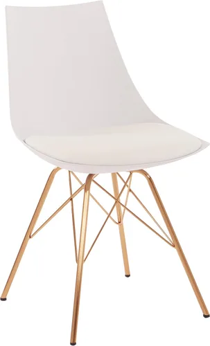 Miniatura 11 de OSP Home Furnishings Oakley Mid-Century - Silla de comedor moderna con asiento acolchado de piel sintética, color negro