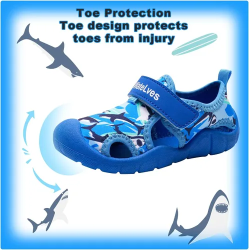 Miniatura 2 de WateLves Zapatos acuáticos para niñas y niños, de secado rápido, calcetines acuáticos para playa, natación, piscina, sandalias al aire libre
