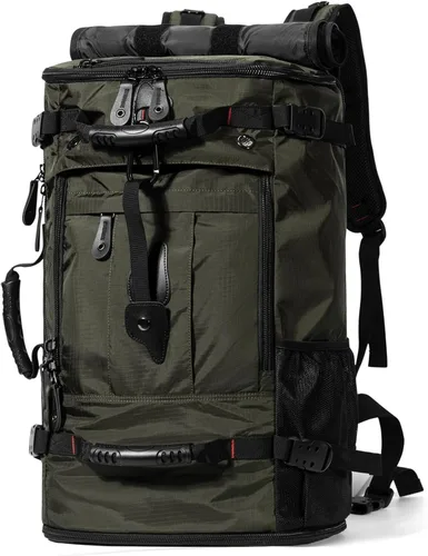 Miniatura 12 de YOUMIAN Mochila de gran capacidad para viajes, senderismo, deportes, bolsa de lona convertible duradera para portátil y avión