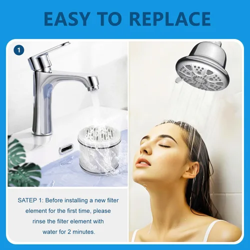 Miniatura 4 de AWO Paquete de 2 cartuchos de filtro de cabezal de ducha de repuesto compatibles con Culligan® WHR-140, WSH-C125, ISH-100, HSH-C135, HSH-BN135