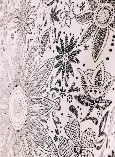 Miniatura 4 de Neasow - Tapiz estilo bohemio para colgar en la pared, estilo floral, blanco y negro con circunferencia de margarita con lunares, decoración