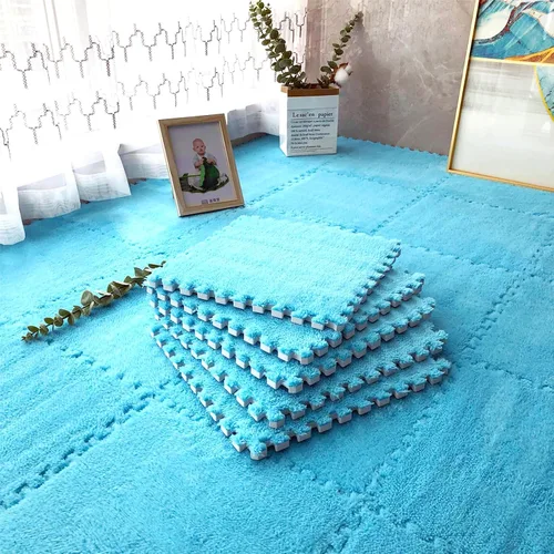 Miniatura 14 de 12 alfombrillas de juego de rompecabezas de azulejos entrelazadas de espuma EVA suave, alfombrillas protectoras para el suelo para la habitación
