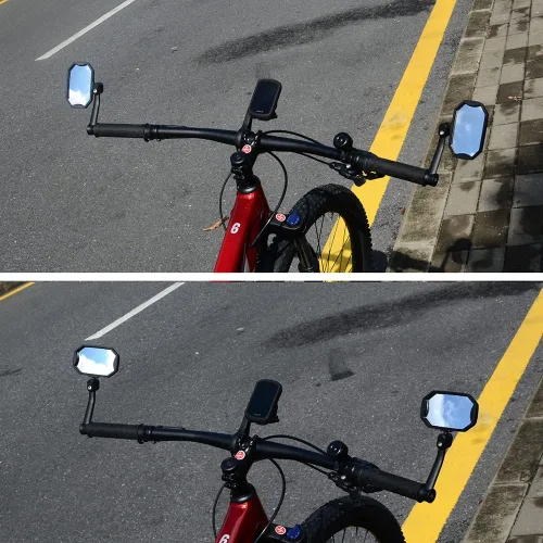 Miniatura 5 de BriskMore Espejos de bicicleta con extremo de barra, lente de vidrio convexo de alta definición para manillar de bicicleta eléctrica, resistente a