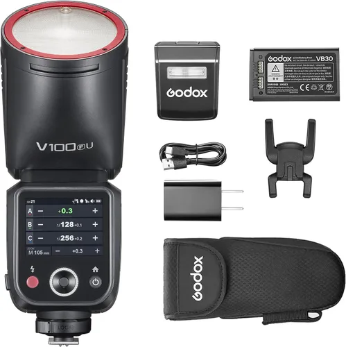 Miniatura 11 de Godox V100S para Sony V100 S Flash V100-S Flash de pantalla táctil de cabeza redonda, batería de litio integrada, lámpara de modelado LED de 10