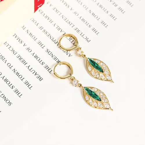 Miniatura 3 de EXTREE Aretes de diamantes de imitación para el día de San Valentín para mujer, aretes de diseño plateado y oro rubí
