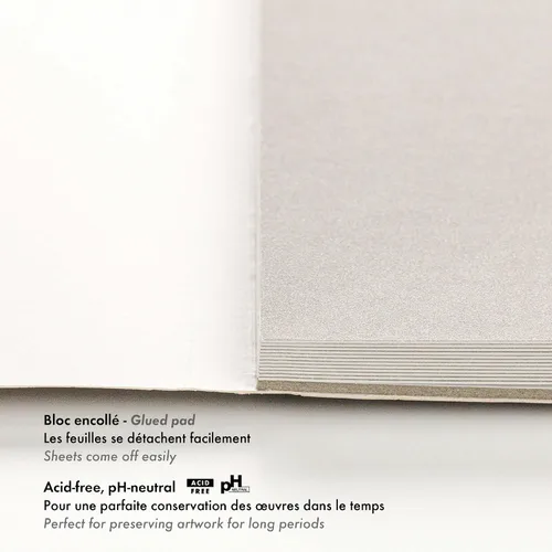 Miniatura 2 de Clairefontaine 96213C Bloc Collé Pastelmat n°9-12 Feuilles Carte Spéciale Pour Pastels Secs - 18x24 cm 360g - Gris Foncé - Intercalaires en Papier