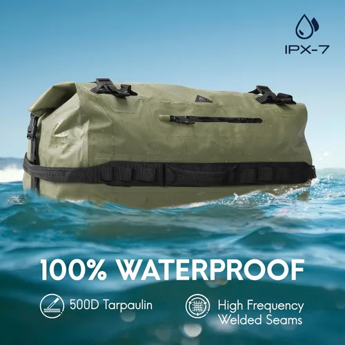 Miniatura 2 de Haimont Mochila Duffel Grande Impermeable con Parte Superior Enrollable, Bolsa Duffel Seca de Servicio Pesado para Navegación, Viajes, Camping