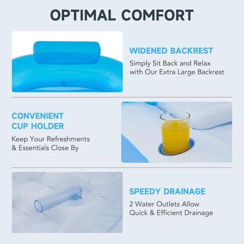 Miniatura 6 de CO-Z Bañera inflable con bomba de aire eléctrica y almohada reposacabezas para baño, bañera inflable portátil para adultos, para exteriores o Azul
