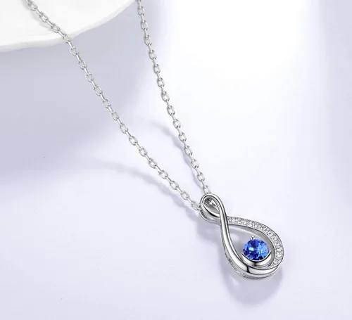 Miniatura 5 de Dorella Regalos de cumpleaños, collar infinito para esposa, mamá, plata de ley 925, colgante de agosto de septiembre, piedras natales de peridoto