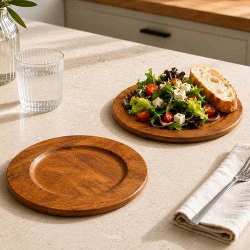 Miniatura 6 de Plato de servir, plato de madera de mango, platos únicos de madera de mango, platos hechos a mano de primera calidad, elegantes platos de servir