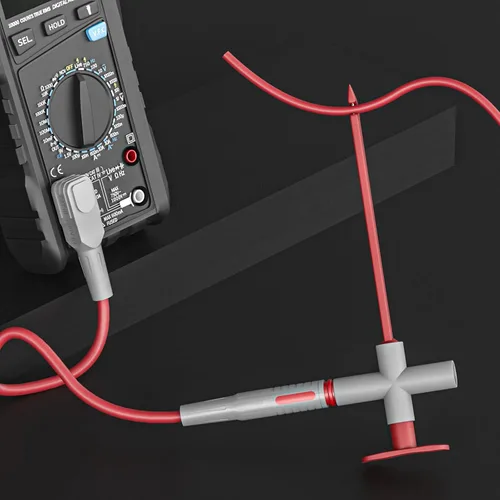 Miniatura 6 de Goupchn 2 cables de prueba de multímetro, enchufe de plátano de 0.157 in macho a macho con sondas de punción Herramienta de clip de prueba