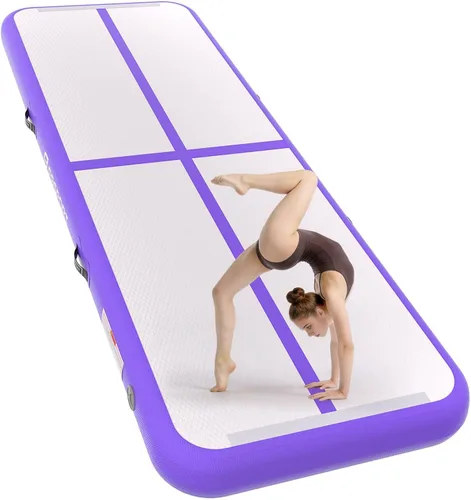 Miniatura 9 de FBSPORT Gymnastics Training Mats Inflatable Air Gymnastics Mat 4/8 inches Thickness Inflatable Floor Mats for Home Rosa + Verde