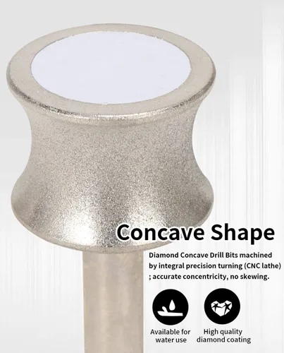 Miniatura 3 de Broca de doble cara para fresadora de diamante, grano 320, 0.157, 0.236 y 0.315 pulgadas para vidrio, azulejos, granito, mármol, cerámica, pulseras
