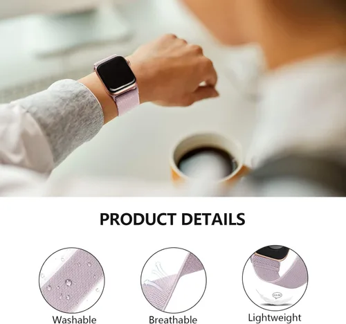 Miniatura 3 de Paquete de 4 correas elásticas Solo Loop compatibles con Apple Watch de 1.496 pulgadas, 1.575 pulgadas, 1.614 pulgadas, 1.654 pulgadas, 1.732