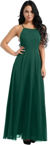 Miniatura 2 de YiZYiF - Vestido de fiesta de gasa para mujer, sin espalda