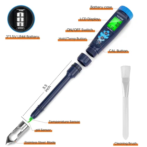 Miniatura 2 de Probador digital de pH para suelo, kit de prueba de pH del suelo para plantas en macetas de interior, medidor de pH profesional para suelo y agua