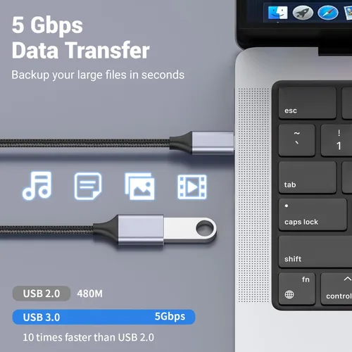 Miniatura 3 de Pastall Cable USB hembra a C macho (3.3 ft/3.3 pies), adaptador tipo C, adaptador USB C a USB 3.0, C hembra a un macho