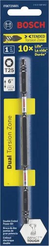 Miniatura 2 de Bosch ITDET25601 Broca Impact Tough, 1 pieza, 6 pulgadas, torque 25, de doble punta para destornillador eléctrico (Paquete de 2)