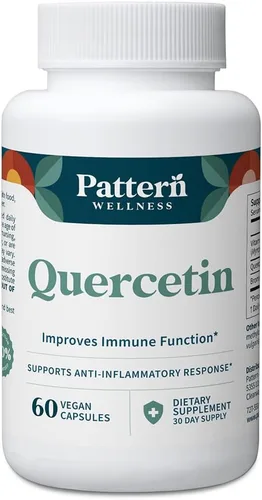 Pattern Wellness Suplemento de quercetina con bromelina, función inmunológica y apoyo a la salud celular, antioxidante y bienestar de todo el