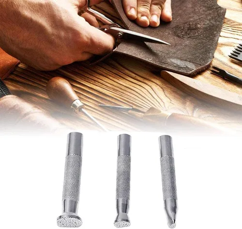 Miniatura 4 de Paquete de 3 sellos de cuero herramienta de estampado de cuero para trabajo de cuero, herramientas de artesanía de cuero, kit de estampado de fondo